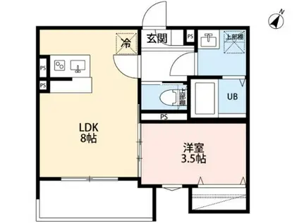 ROBOT HOME 東所沢V(1LDK/3階)の間取り写真