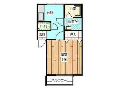 ドリームハウス芳賀(1K/1階)の間取り写真