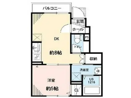 BLUE MOON VILLA(1DK/1階)の間取り写真