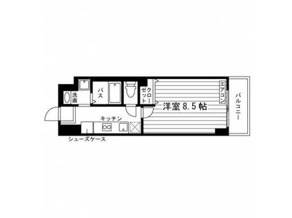 レジディア仙台宮町(1K/8階)の間取り写真