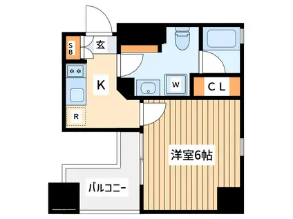 ジーベック川崎2(1K/8階)の間取り写真