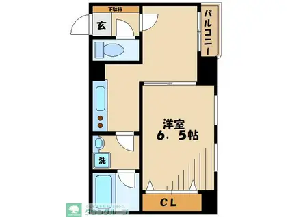 アリオス北里(1DK/4階)の間取り写真