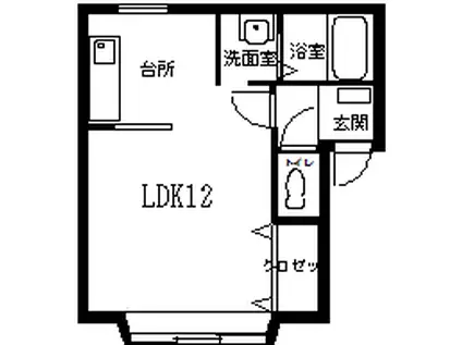 タロウハイツV(ワンルーム/1階)の間取り写真