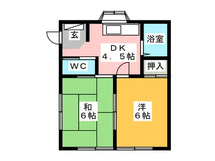 コーポヨシダ(2DK/3階)の間取り写真