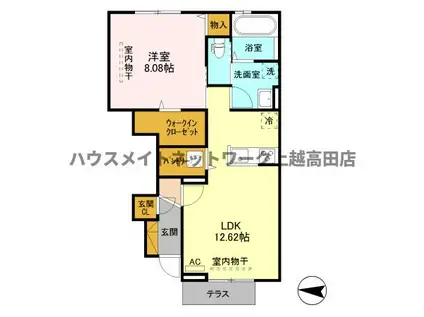 ル.グランデ東城(1LDK/1階)の間取り写真
