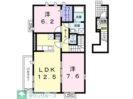 プラシード(2LDK/2階)の間取り写真