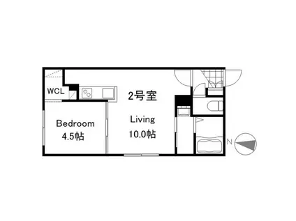 チェリーブロッサム(1K/1階)の間取り写真