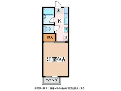 コーポ信州(1K/1階)の間取り写真