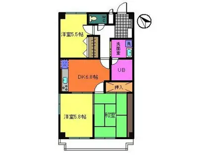 ピソ・キタノ(3DK/1階)の間取り写真