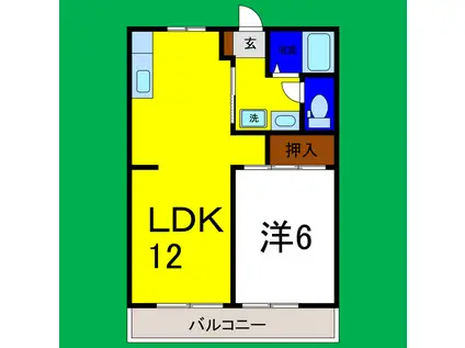 稲垣ハイツ5(1LDK/2階)の間取り写真