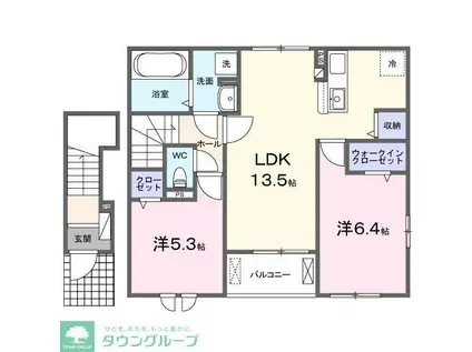 グラン エスターテ(2LDK/2階)の間取り写真