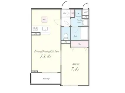 ヴォアチュールエムス(1LDK/1階)の間取り写真