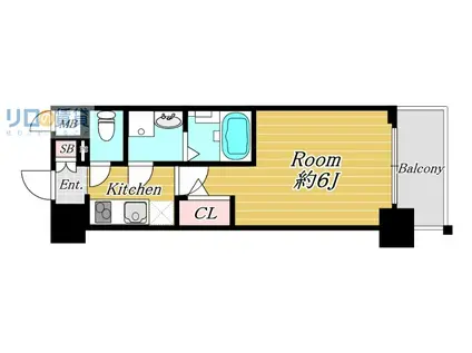 エスリード新大阪ザ・プレミアイースト(1K/7階)の間取り写真