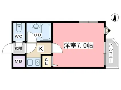 ショーミエール安朱(1K/3階)の間取り写真