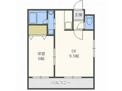 REGALO南郷(1LDK/4階)の間取り写真