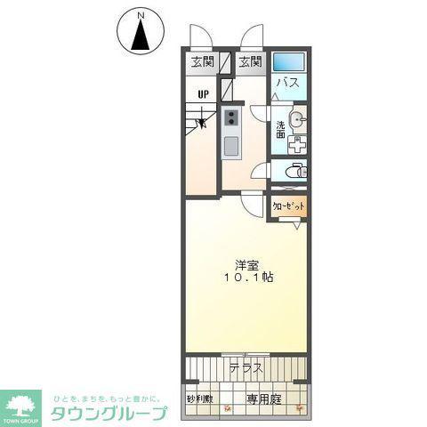 ロイヤルコート 湘南(1K/1階)の間取り写真