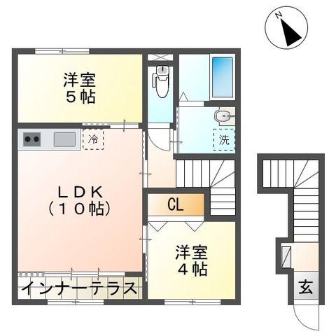 シェルル キクエイ(2LDK/2階)の間取り写真