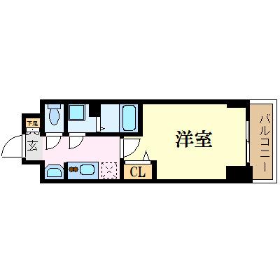プレサンス北浜パレス(1K/5階)の間取り写真