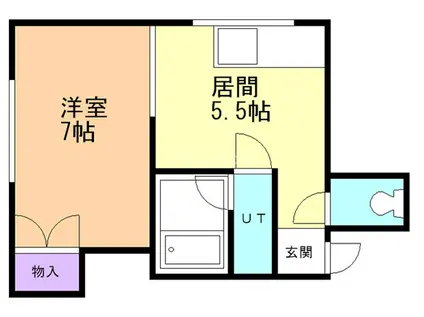 メゾンレガシーC(1DK/2階)の間取り写真