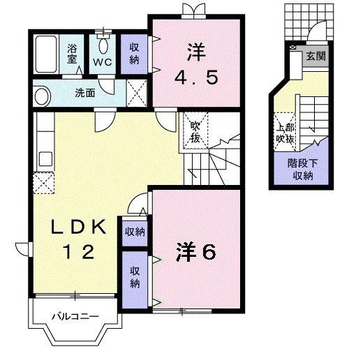 エトワール(2LDK/2階)の間取り写真