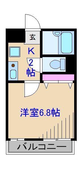 日吉Y2(1K/1階)の間取り写真