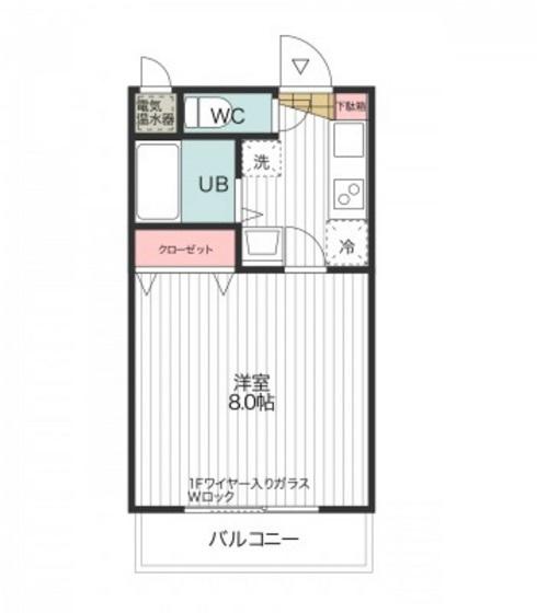 ベルメゾン山田I号館(1K/2階)の間取り写真