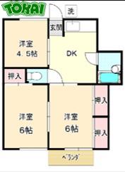 季和荘(3DK/1階)の間取り写真