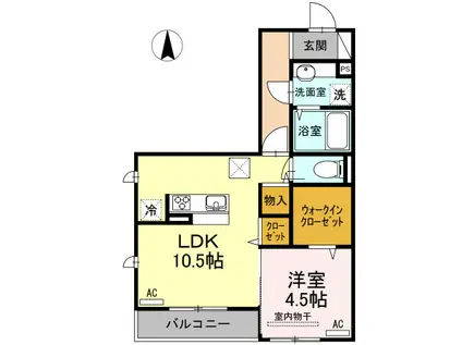 フェリシア(1LDK/2階)の間取り写真
