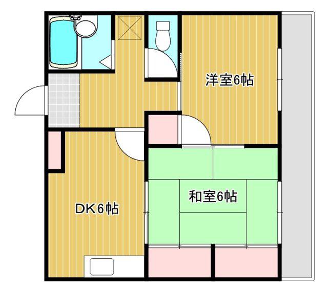 パブリックハウス(2DK/3階)の間取り写真
