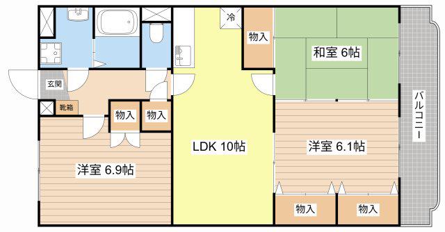 パークヒルズII(3LDK/3階)の間取り写真