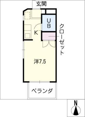 OAK・1(ワンルーム/2階)の間取り写真