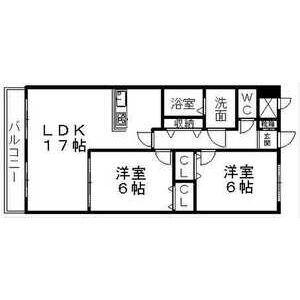 シャルム名東(2LDK/1階)の間取り写真