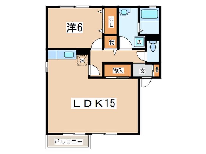 サンハイツ(1LDK/2階)の間取り写真
