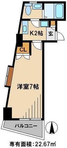アーク松戸本町(1K/5階)の間取り写真