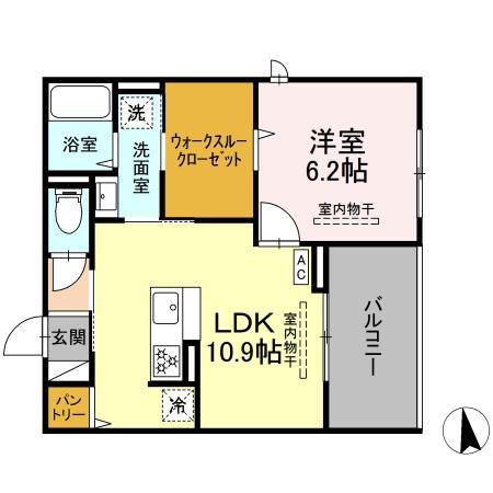 DELIGHT(1LDK/3階)の間取り写真