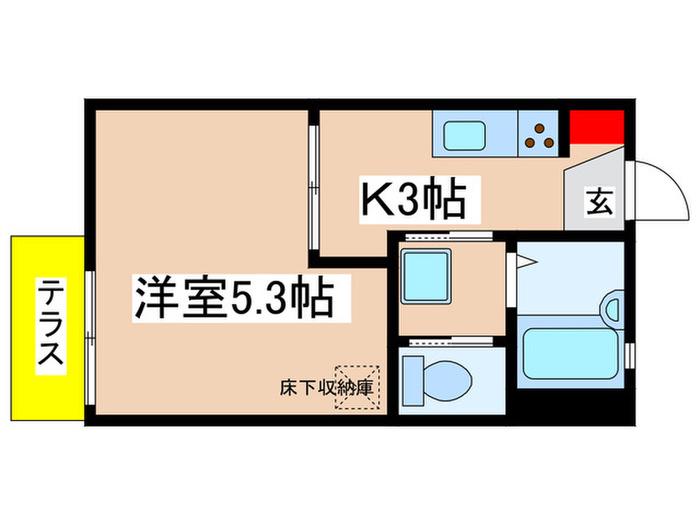サンクレストせど(1K/1階)の間取り写真