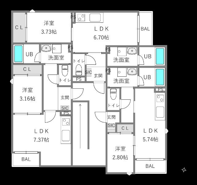 TOMORIE武蔵塚駅(1LDK/2階)の間取り写真