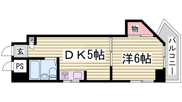 シンプルライフ荒田(1DK/3階)の間取り写真