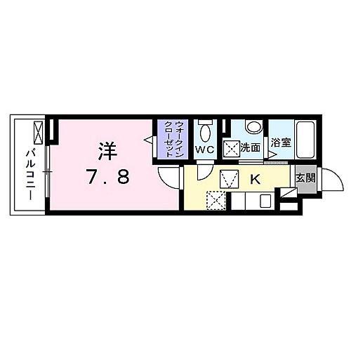 エアリーガーデン(1K/1階)の間取り写真