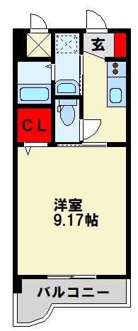 セレスタイト黒崎(1K/10階)の間取り写真