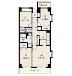 目黒本町マンション(3LDK/3階)の間取り写真