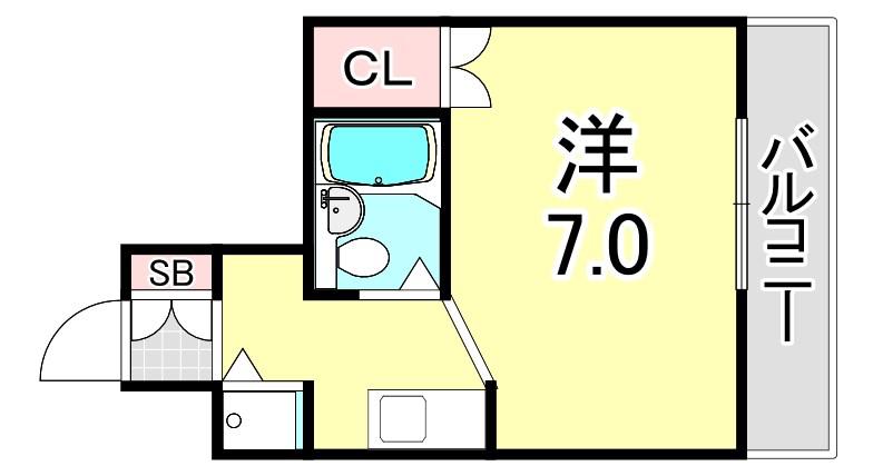 メゾンドパレス荒田(1K/3階)の間取り写真