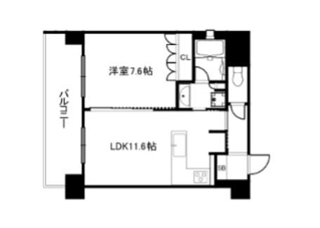 リーガル京都御所西V(1LDK/3階)の間取り写真