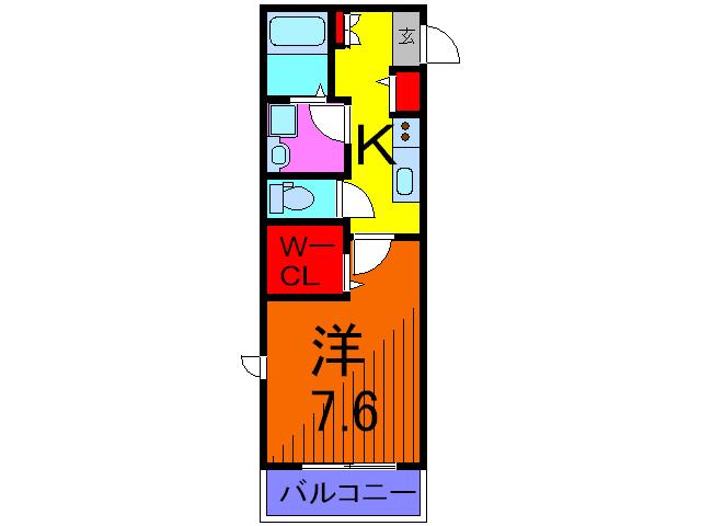 パラシオアマビーレ(1K/1階)の間取り写真