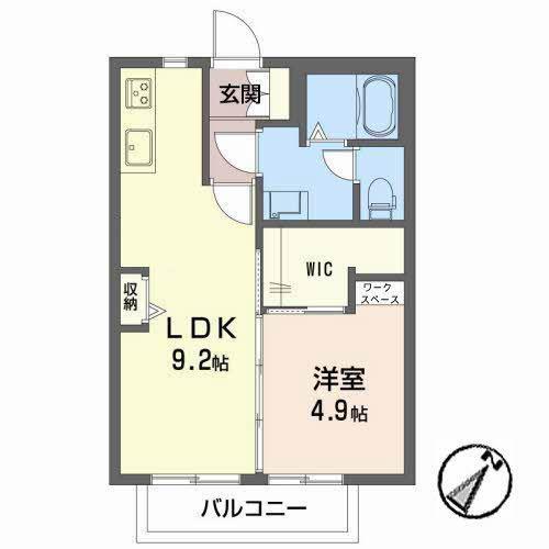 ピュアネス(1LDK/2階)の間取り写真