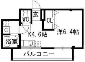 サニーコート(1K/2階)の間取り写真