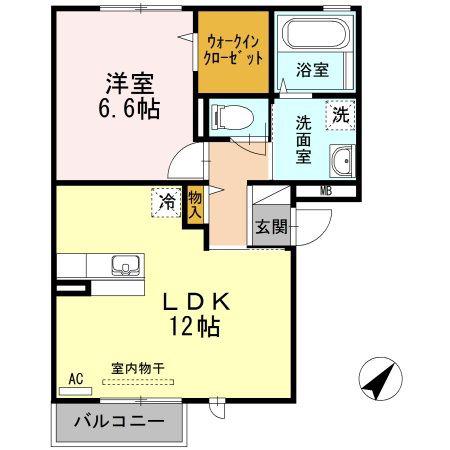 FORTRESS KEI(1LDK/2階)の間取り写真