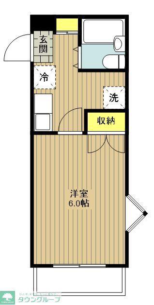 ヴィラパピヨン(1K/3階)の間取り写真