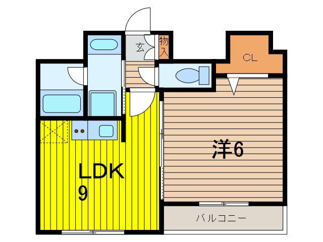 ソアラノーム北浦和(1LDK/3階)の間取り写真