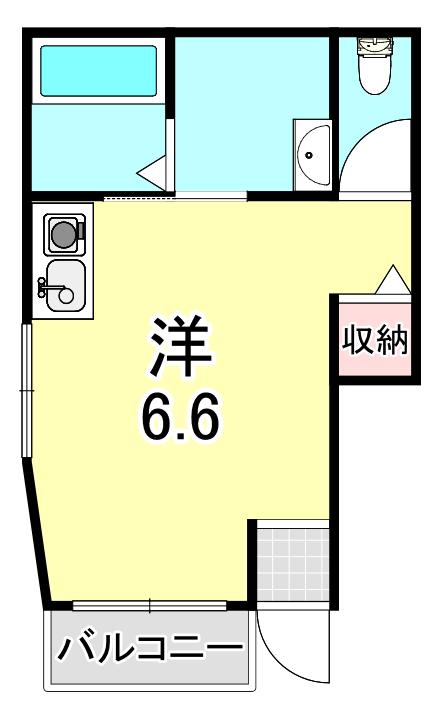 本山北町ハイツ(ワンルーム/1階)の間取り写真